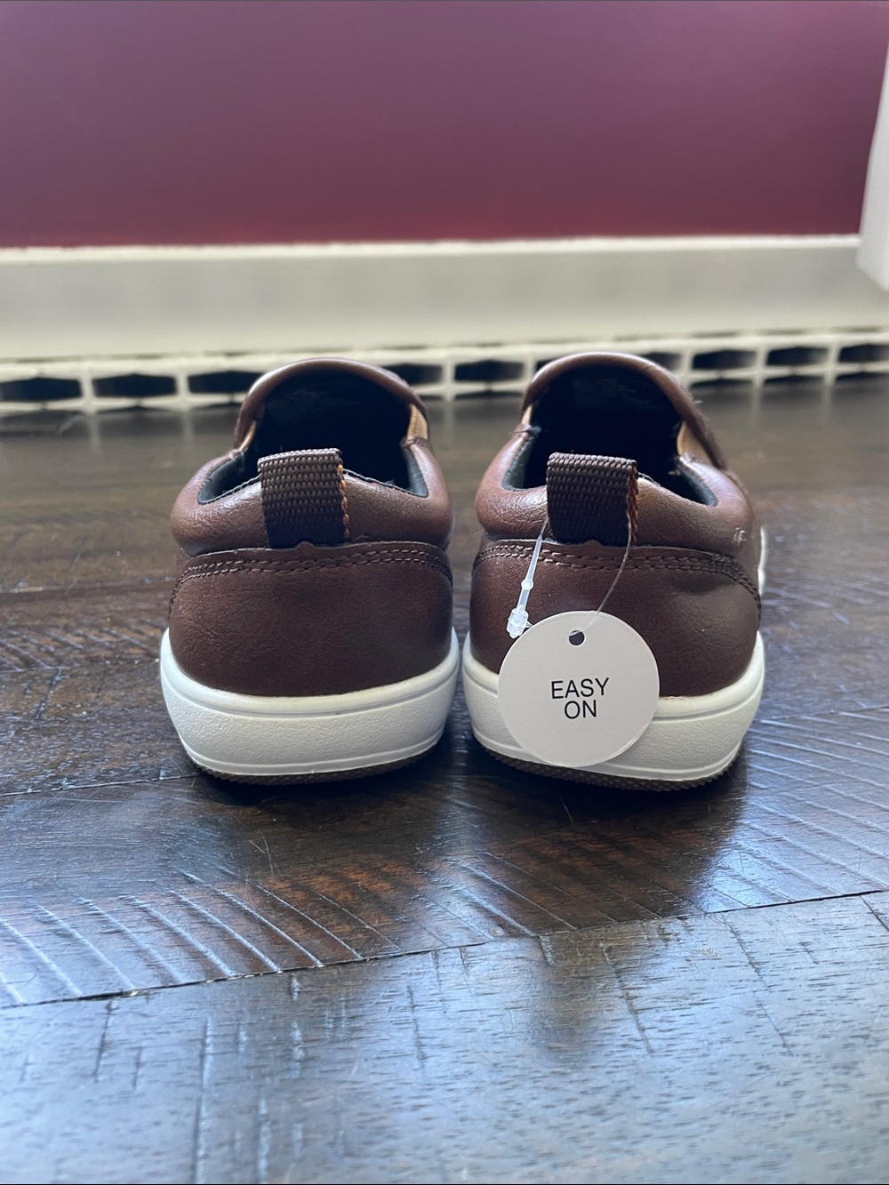 Sonoma Brown Slip-On Kids Loafers with White Sole - Picture 4 of 5